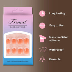 30Pcs French Nude Short Square - Press on Nails