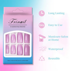 24Pcs Full Warm Medium Violet Almond - Press on Nails