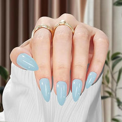 24Pcs Medium Baby Blue Almond - Press on Nails