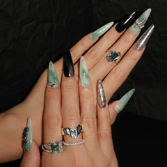 Emerald Ocean Design - Press on Nails