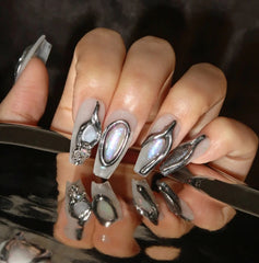 Metallic Mirage Design - Press on Nails