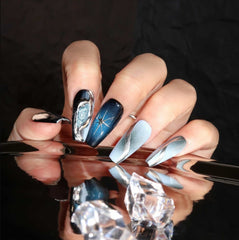 Midnight Swirl Design - Press on Nails