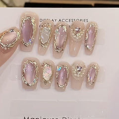 Cat's Eye French Pink Pure Lust Magic Mirror Designs - Press on Nails