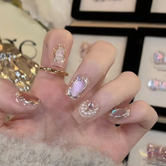 Cat's Eye French Pink Pure Lust Magic Mirror Designs - Press on Nails