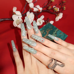 Opalescent S Design - Press on Nails