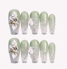 Water Lily and Butterfly Designs - Press on Nails